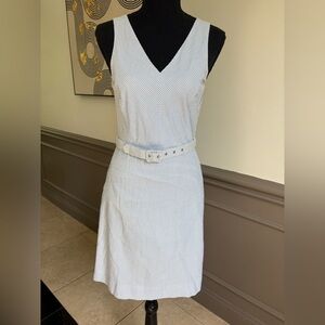 J. Crew White Pleated Sundress V-Neck Mini